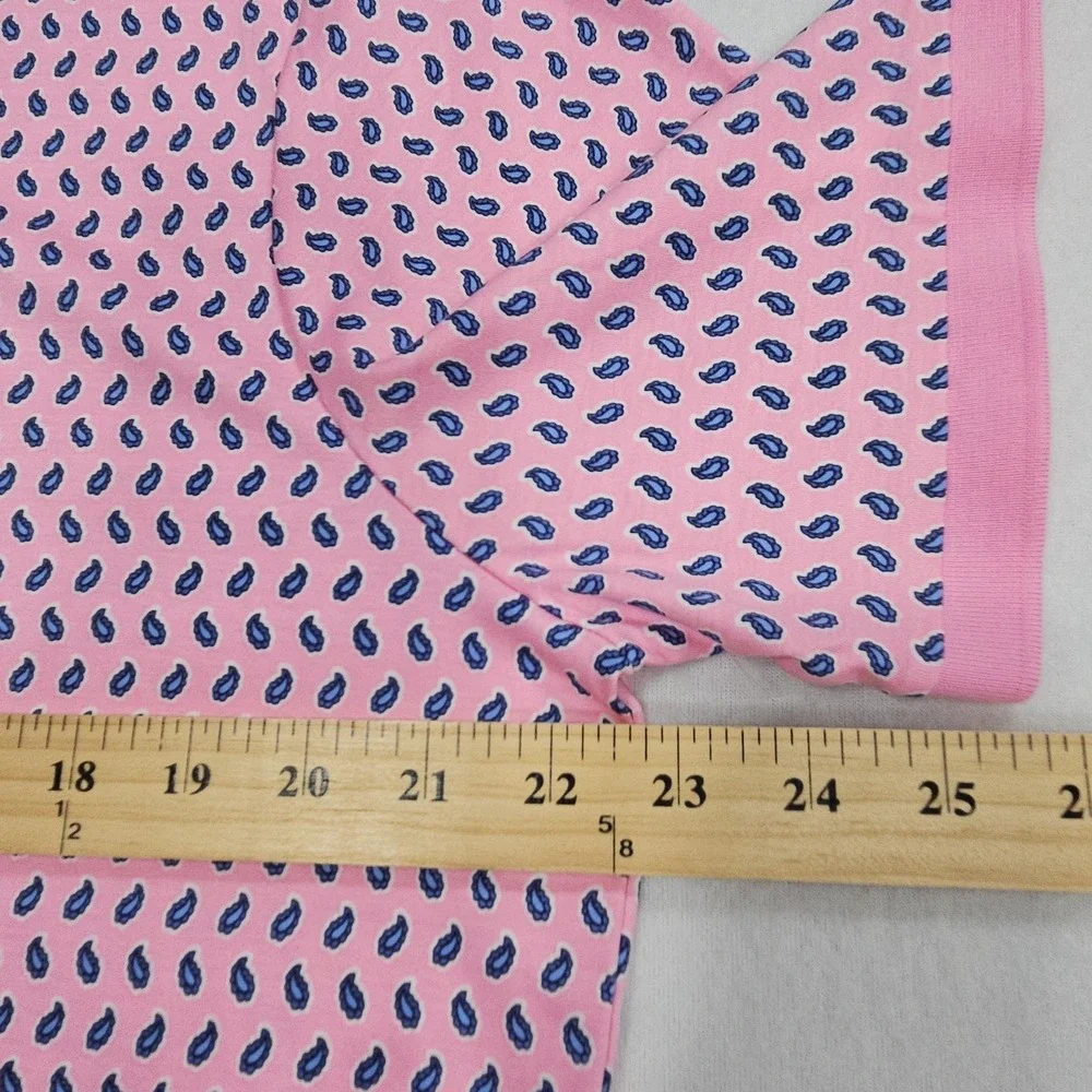 Polo Ralph Lauren Classic Fit Pink Paisley Short Sleeve Polo Shirt Men L Stretch